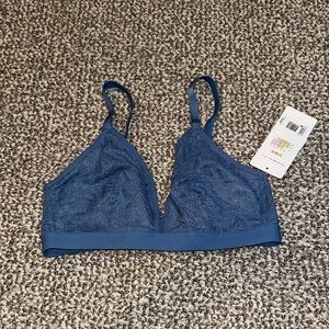 Lively Lace Bralette in Deep Blue